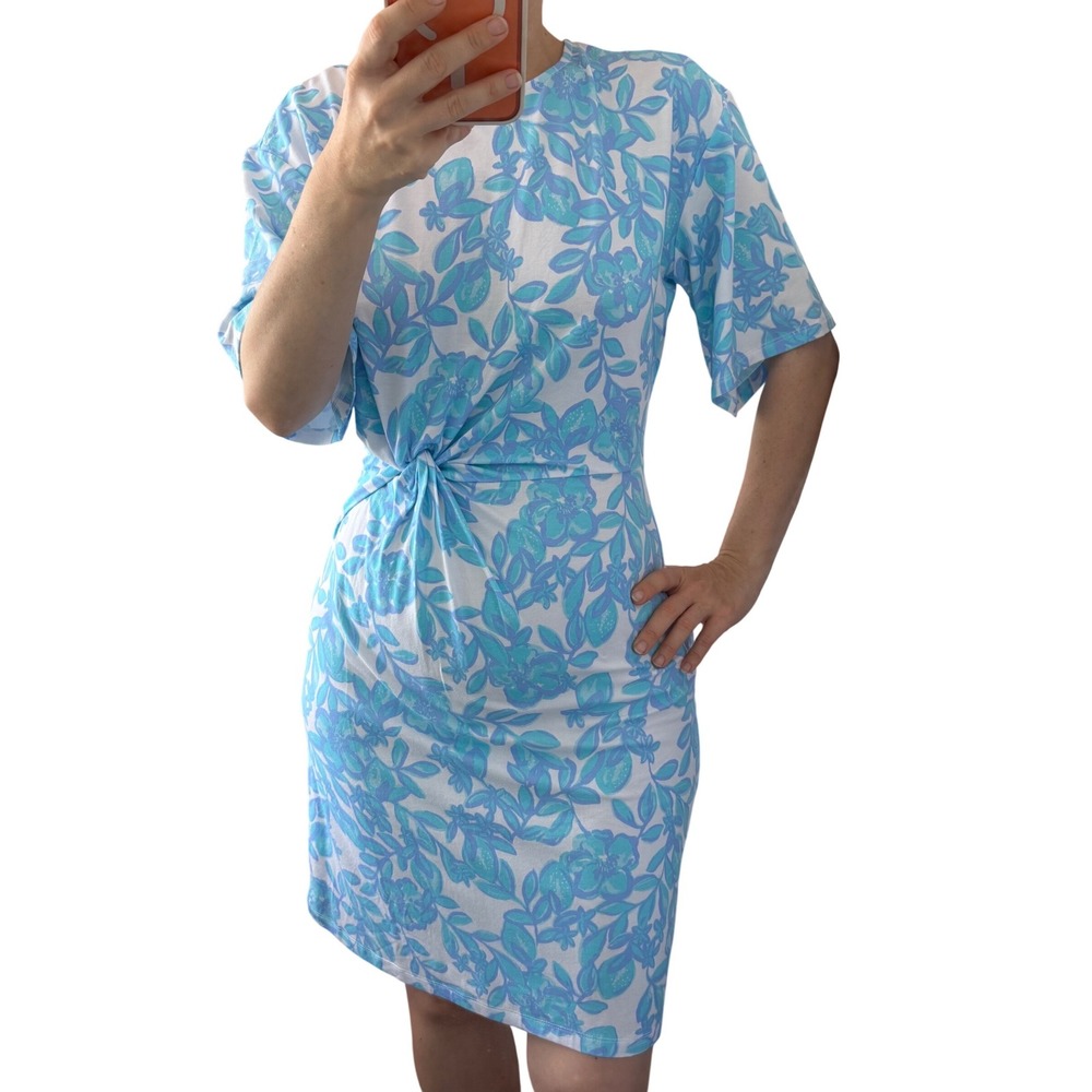 Lilly Pulitzer Shaw‎ Dress Jacaranda Blue Simply The Zest Floral Twist S Resort